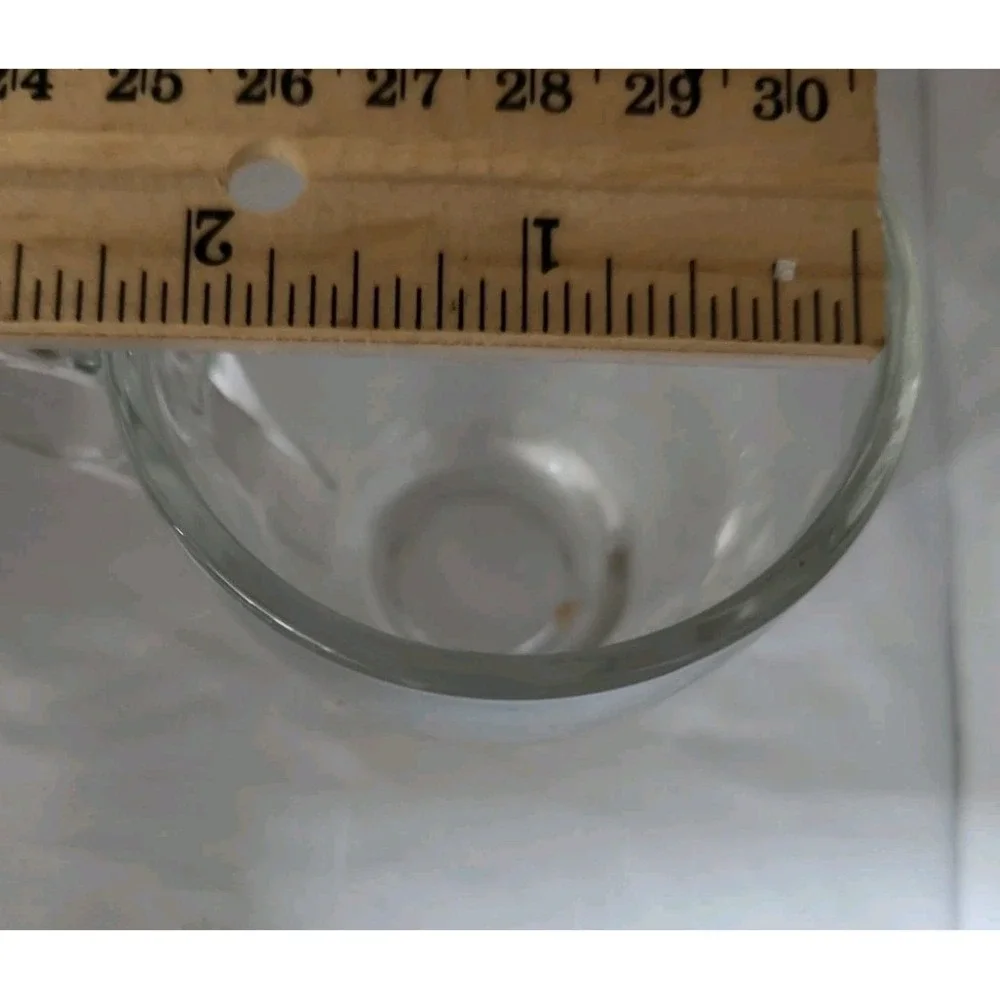 Clear Glass Espresso Cup Art Deco Set of 4